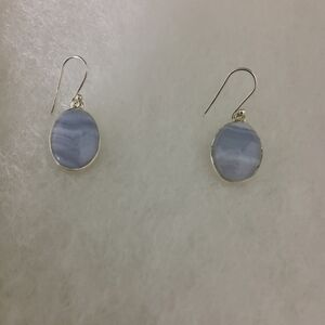 Himalayan Gems, Sterling Silver, Blue Lace Agate Earrings